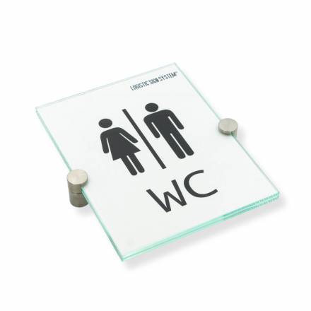 Türschild VITRUM K , Glasschild, Büroschild, Doppelglasschild